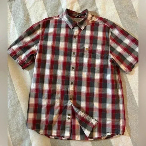 Carhartt Other - Carhartt Relaxed Fit Short Sleeve Plaid Shirt Men’s Size Large